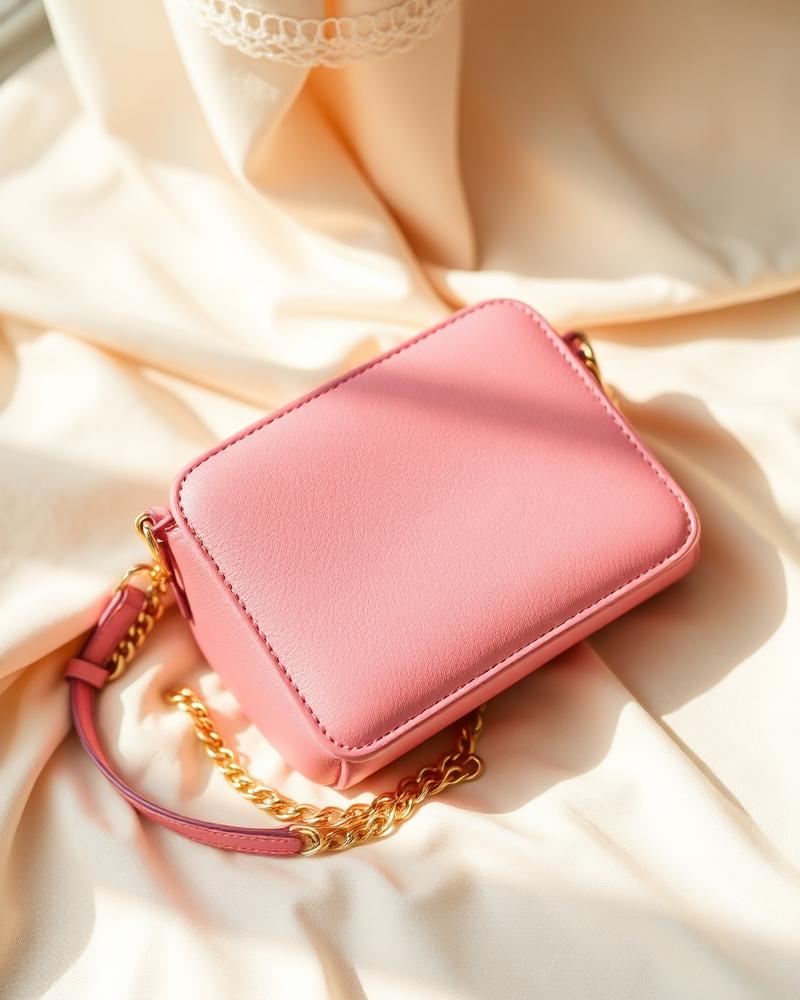 Bolso rosa cadena dorada