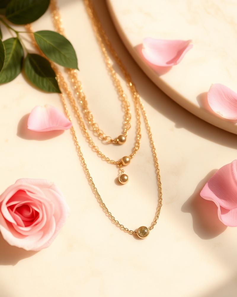 Set collares dorados delicados